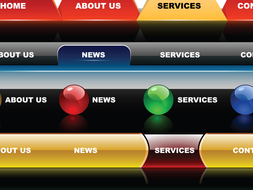 Web sites menu vectors material set 04 Web sites menu vectors material set 04