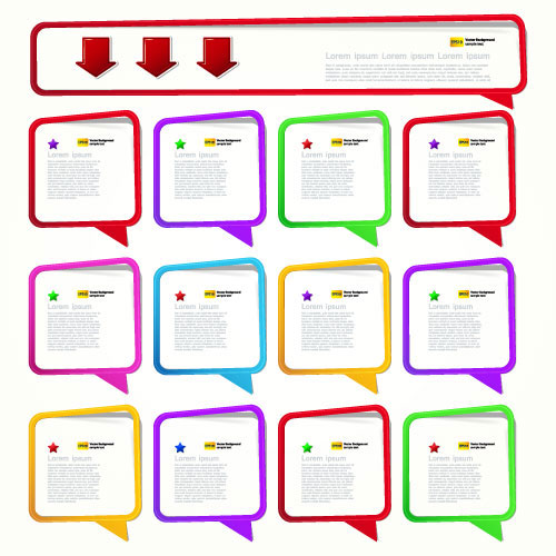 Speech Bubbles in empty frame vector 01
