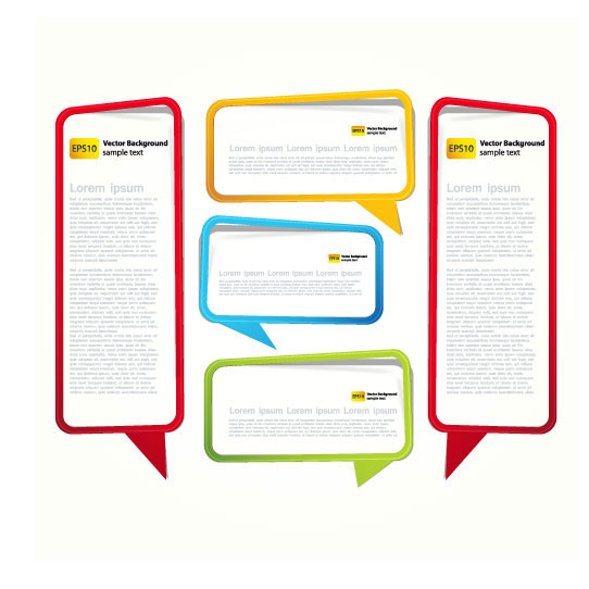Speech Bubbles in empty frame vector 03