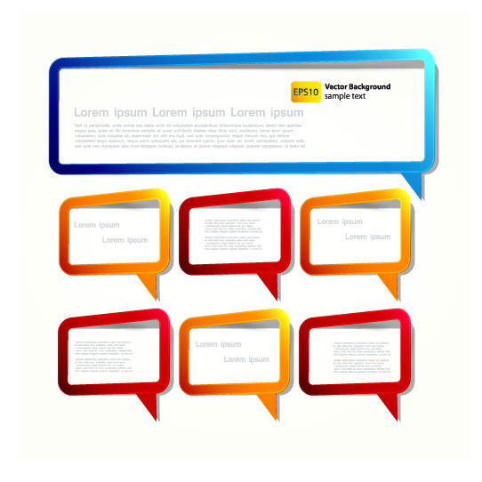 Speech Bubbles in empty frame vector 04