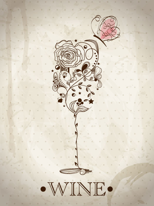 Hand drawn Retro flower Decoration background vector 03