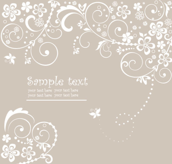 Hand drawn Retro flower Decoration background vector 05