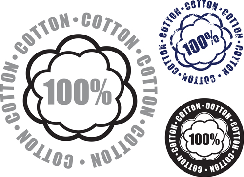 100% cotton premium quality labels vector 04 100% cotton premium quality labels vector 04