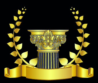 Golden laurel wreath design vector 01
