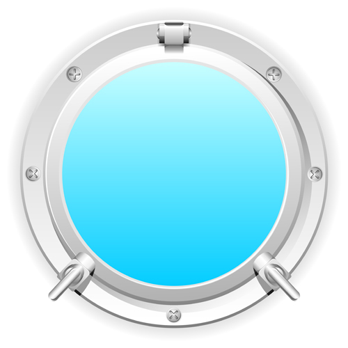 Steel porthole elements vector background 01