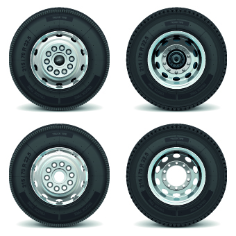 Realistic car tires illustration design vector 04