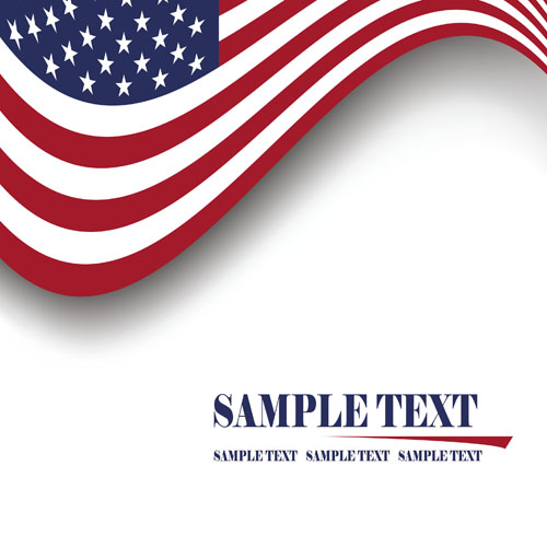 Set of America flag vector 01