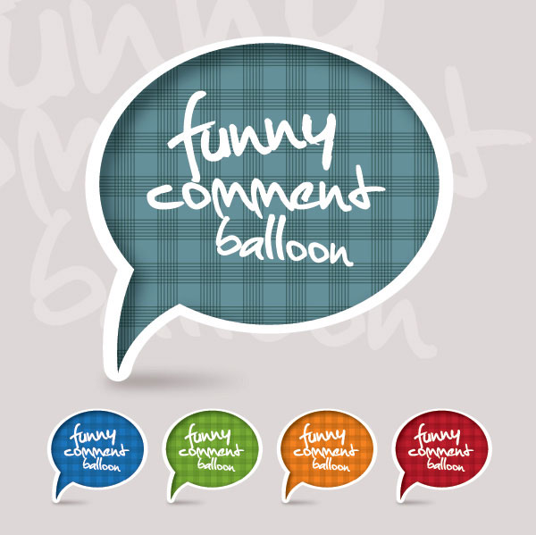 Set of funny Speech Bubbles vector 05