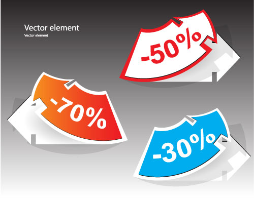 Elements of Creative discount label Stickers vector 01