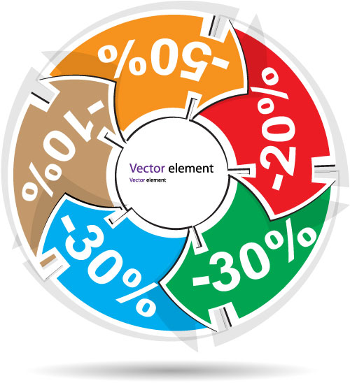 Elements of Creative discount label Stickers vector 05