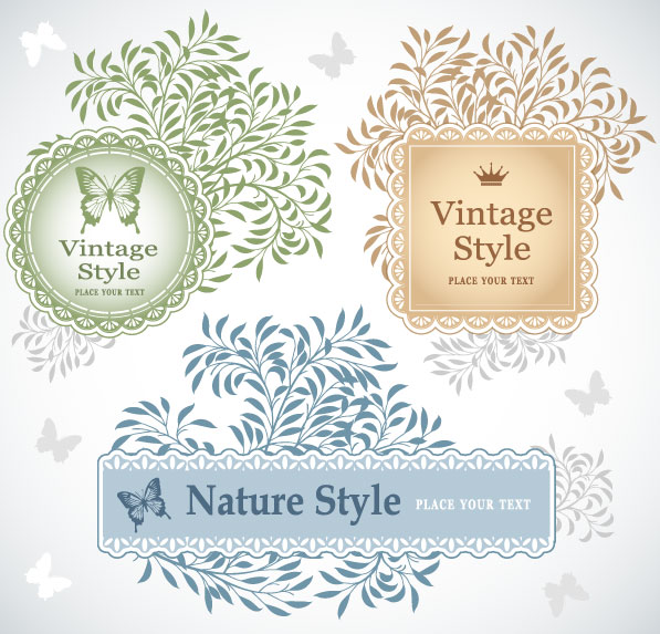 Vintage lace Frames and Borders vector 02
