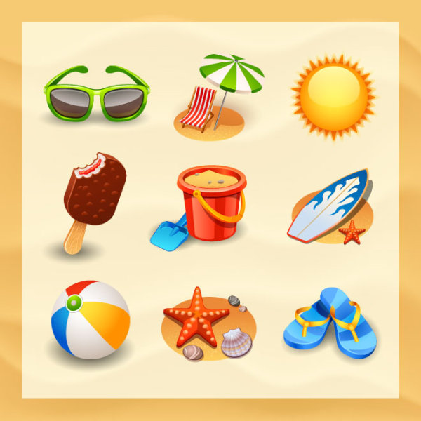 Cartoon Tourism elements icon vector 01