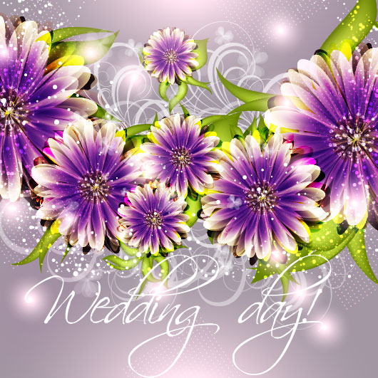 wedding day Invitation cards elements vector 01