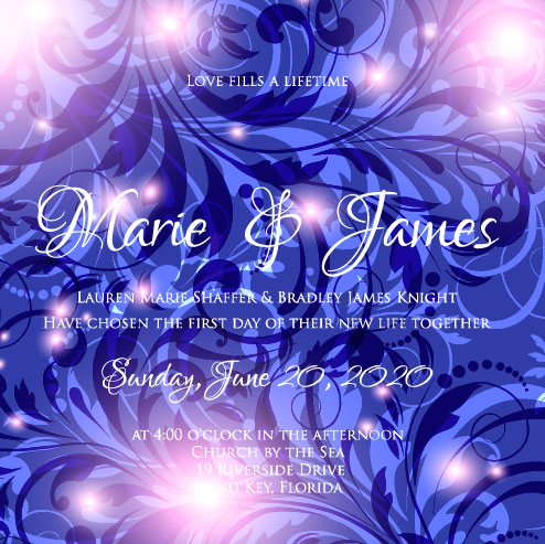 wedding day Invitation cards elements vector 02