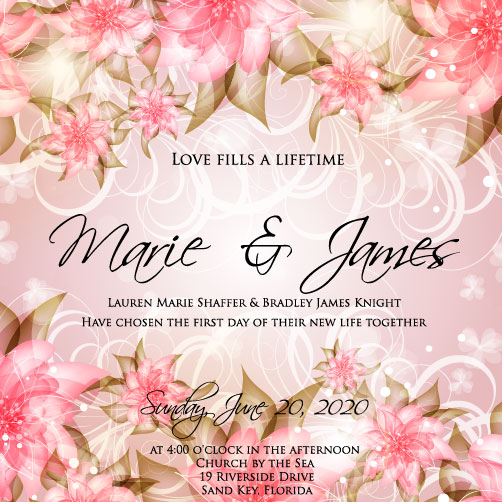 wedding day Invitation cards elements vector 05
