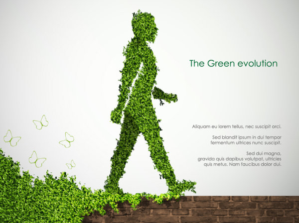 Elements of ecology green template vector set 04