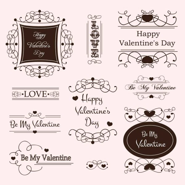 Set of labels and ornaments elements vector 05
