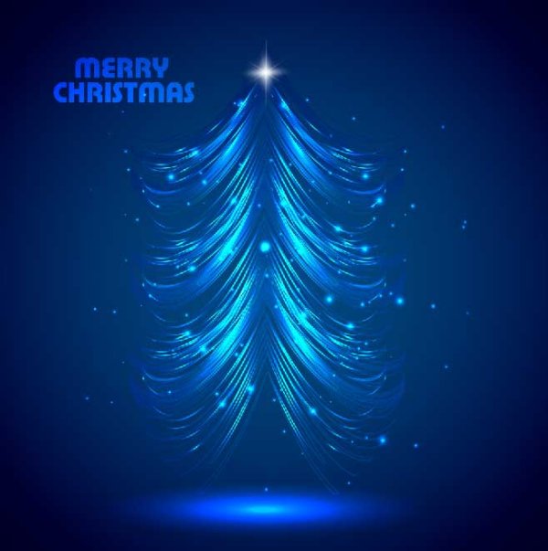 Sparkling Christmas tree design vector 02