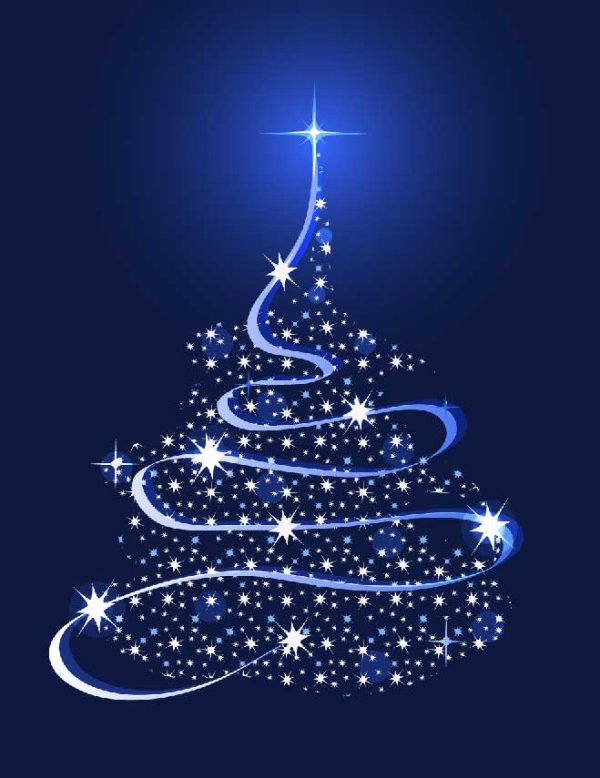 Sparkling Christmas tree design vector 03
