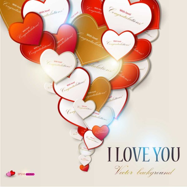 Valentine Day gift cards vector material 05