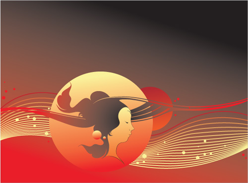 ancient woman head vector