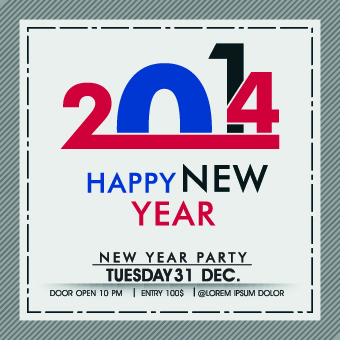 vector material new year 2014 