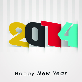 vector material new year material happy 2014 