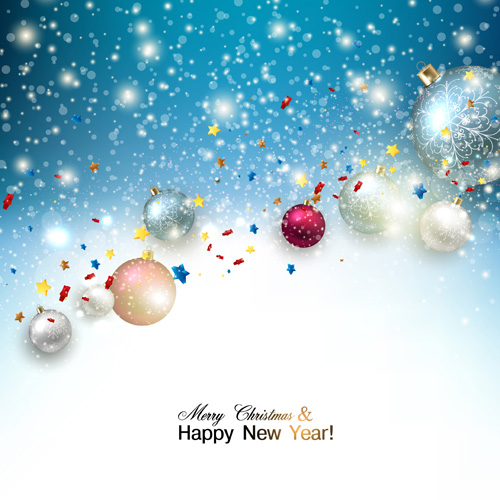 new year christmas baubles background vector 2015 