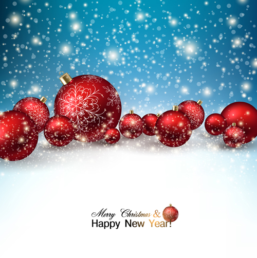 new year christmas baubles background 2015 