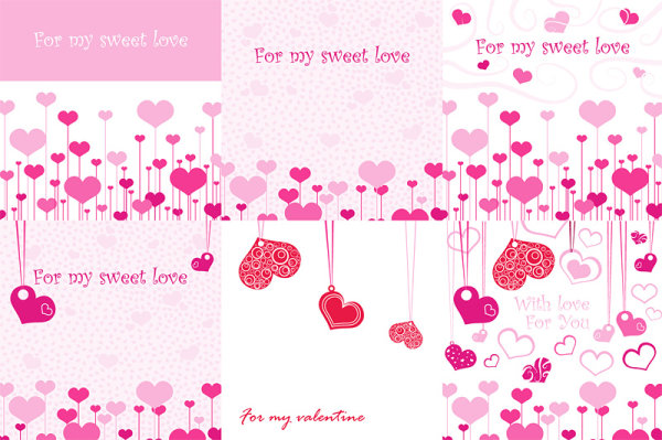 Sweet romantic elements background vector Graphic