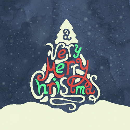 tree Retro font christmas background abstract 