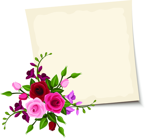 Beautiful roses art background vector 04