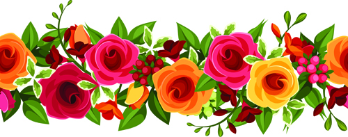 Beautiful roses art background vector 05
