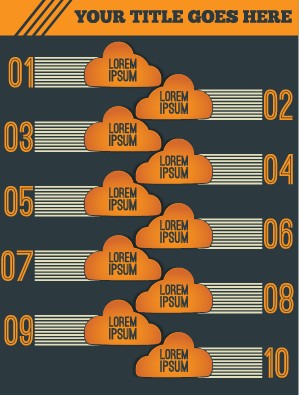 Orange style business template vector design 04