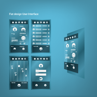 Business style flat user interface vector