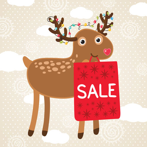 Christmas cute deer vector material 11