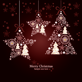 Christmas luxury decor elements vector background 02