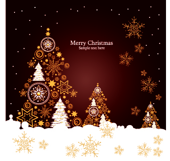 Christmas luxury decor elements vector background 03
