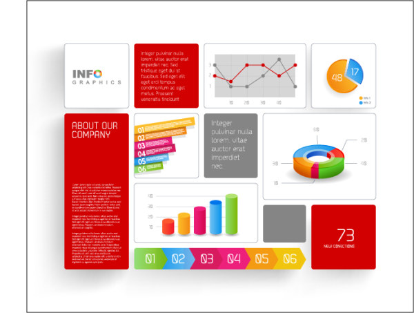 Colored elements infographic vector