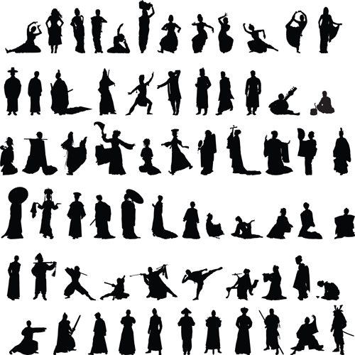 vector graphics vector graphic silhouettes silhouette martial dance 