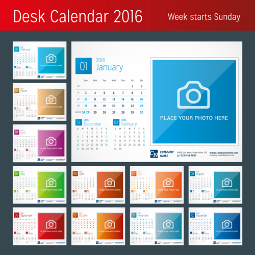 photo desk calendar 2016 