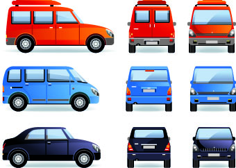 Different car design vector material