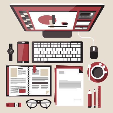 Flat office business template vector material 12