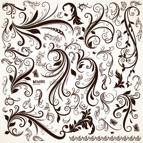 Floral Design Ornaments elements mix vector 02
