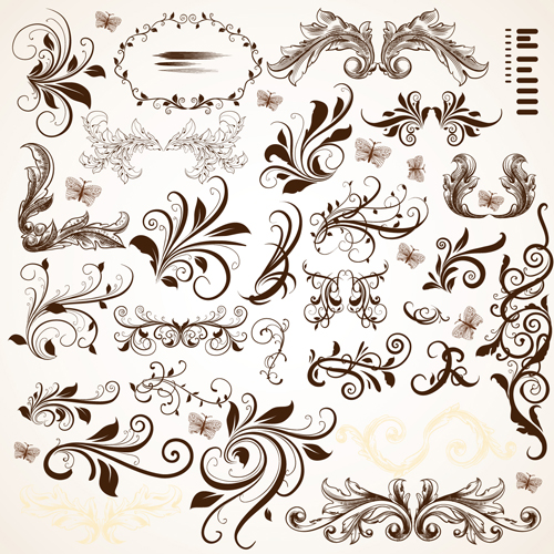 Floral Design Ornaments elements mix vector 06