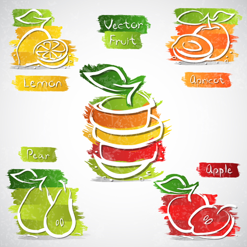 Fruits abstract design vector 01