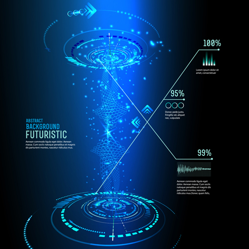 Futuristic tech with abstract background vector 01