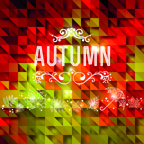 polygonal geometric background vector autumn background autumn 