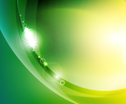 Green wave with shiny background vector