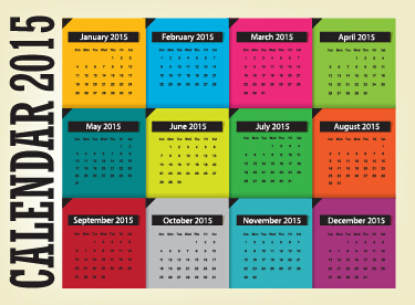 Grid calendar 2015 vector design 05